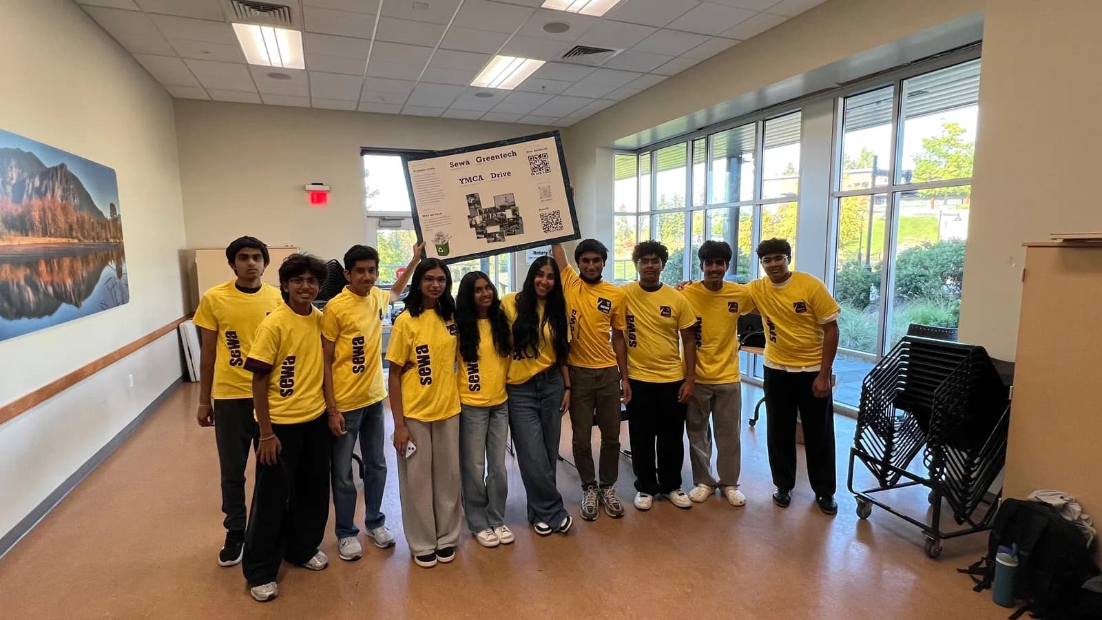 The GreenTech volunteer team together at the YMCA collection event