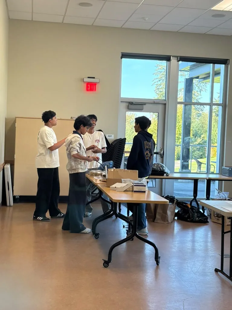 Volunteers organizing a collection